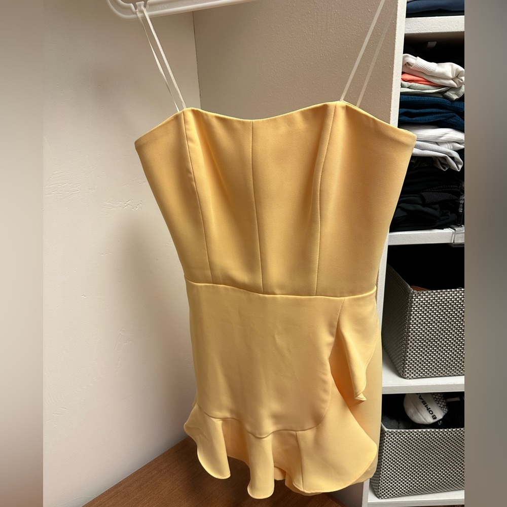 Amanda Uprichard strapless yellow romper